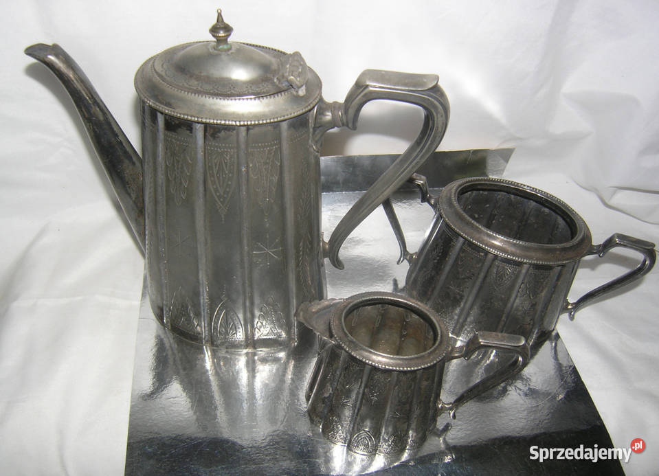 metalowy komplet 02 dekoracyjny imbryk mlecznik Pozostałe