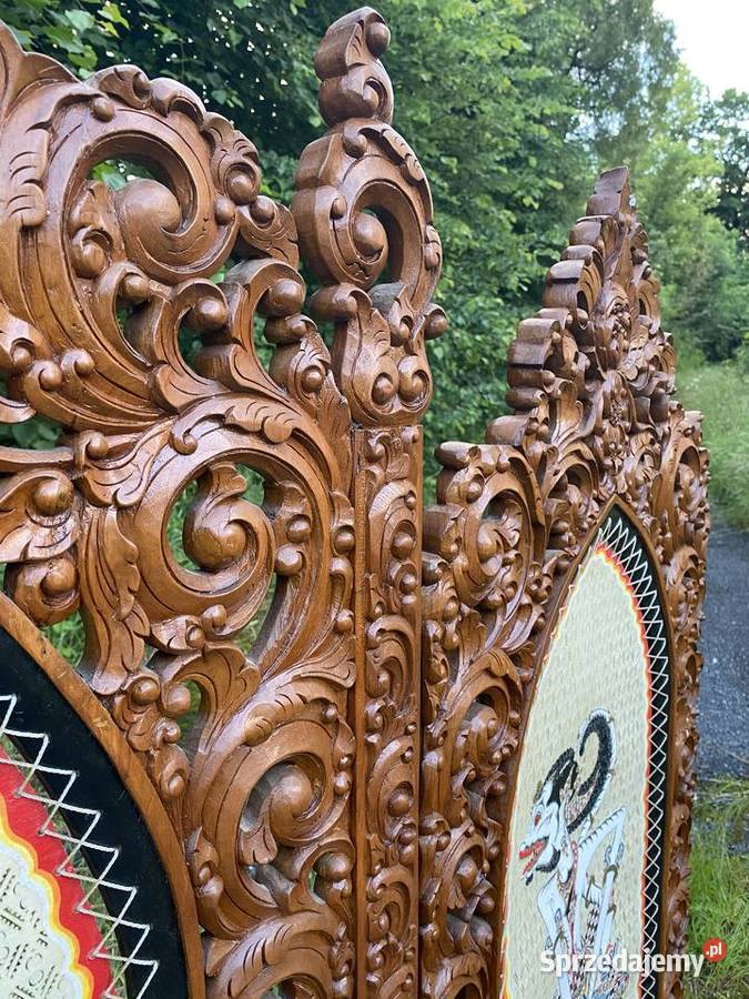 Antyk Piękny ogromny oryginalny parawan dolnośląskie Bystrzyca Kłodzka