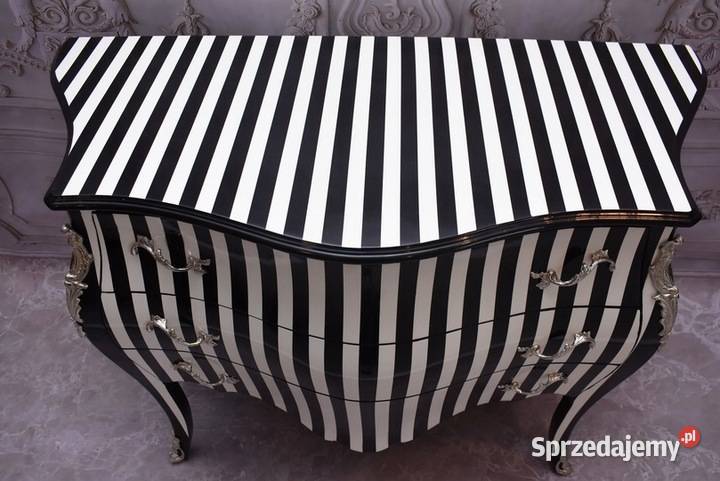 Królewska Biało Czarna Komoda Vintage Szafa Kraków sprzedam