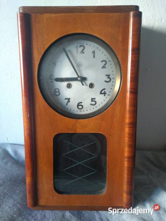 Stary zegar ścienny Metron drewniany sprawny sprzedam