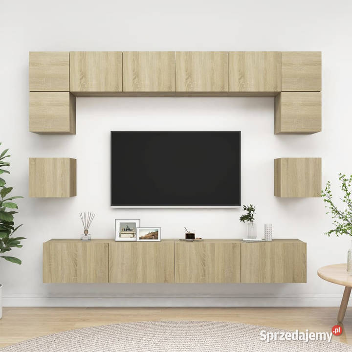 8cz zestaw szafek TV dąb sonoma materiał RTV mazowieckie Warszawa