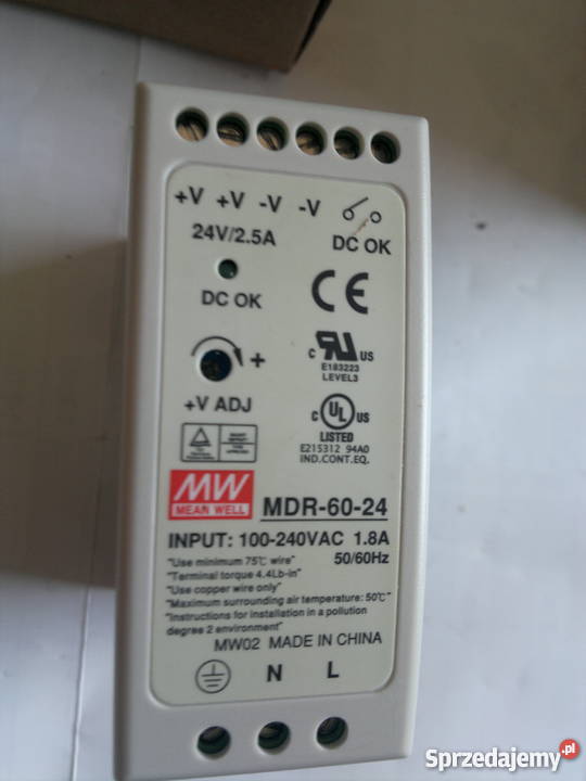 Zasilacz Mean Well MDR6024 60W 24VDC mini DIN Dąbrowa Górnicza