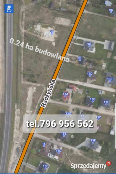 Dzialka budowlana Rzeczyca Radzynska Miedzyrzec lubelskie sprzedam