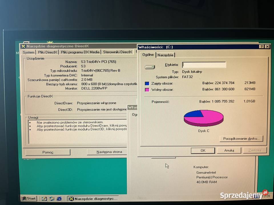 Zabytkowy komputer PC AT Pentium 100MHz Brzana