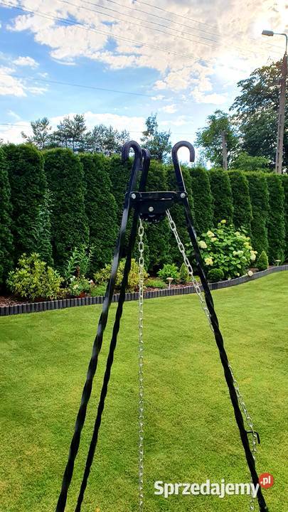 Grill ogrodowy trojnóg 190 ruszt 60 palenisko 60