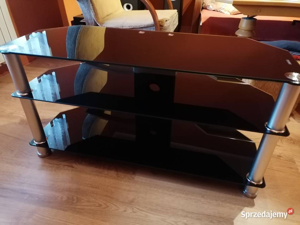 Stolik szklany RTV czarny