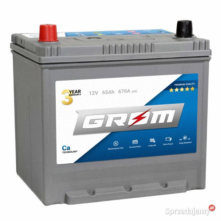 Akumulator 65Ah 670A EN Grom Premium Japan P L Kościerzyna
