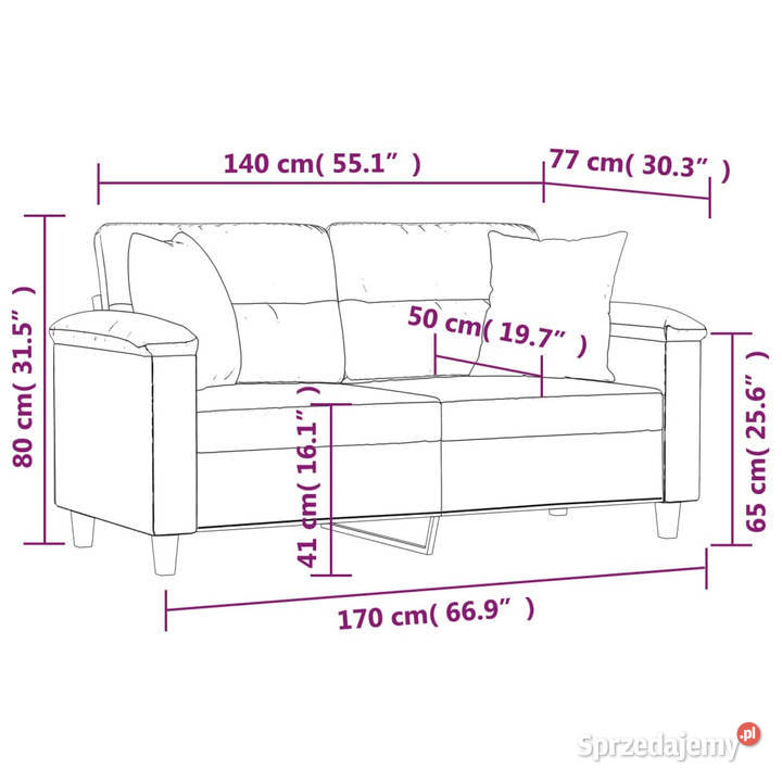 2osobowa sofa z poduszkami czarna 140 mikrofibra mazowieckie Warszawa sprzedam