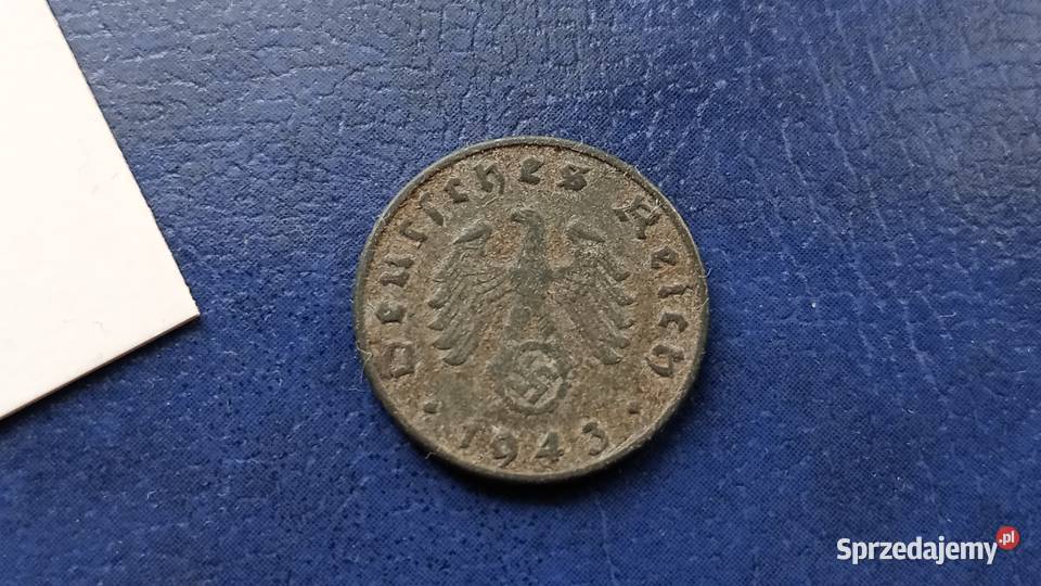 Stare monety 5 pfennig 1943 B Niemcy Lesko