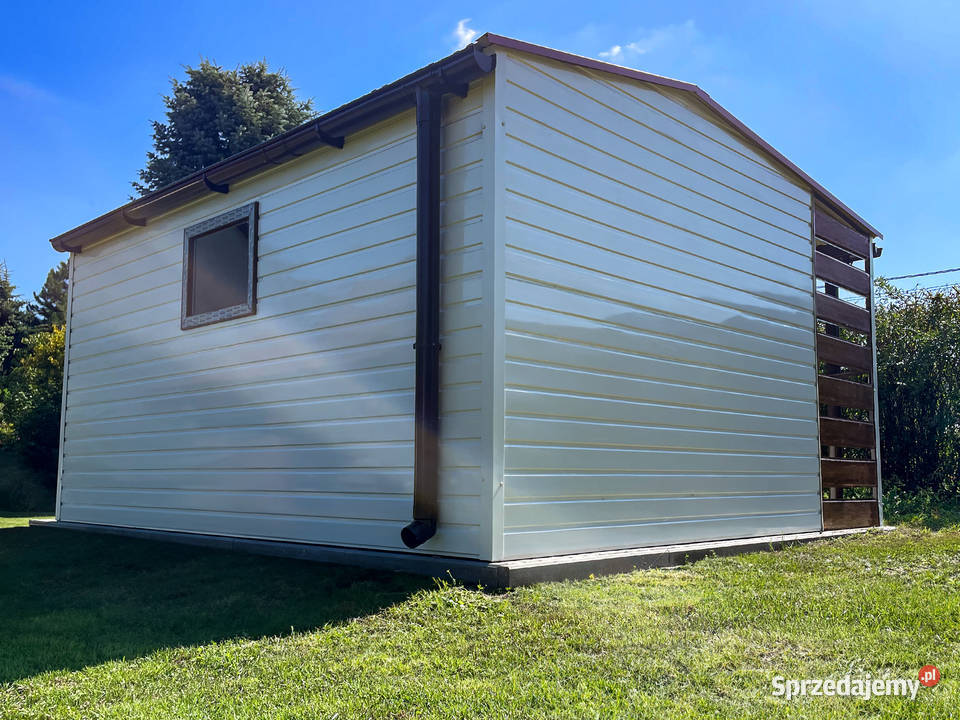Domek ogrodowy 345 m z drewutnią 15 x45 m biały Ostrowiec Świętokrzyski