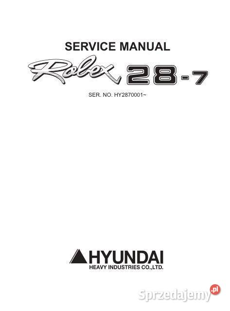 Hyunda Robex 357 287 227 36n7 instrukcja naprawy