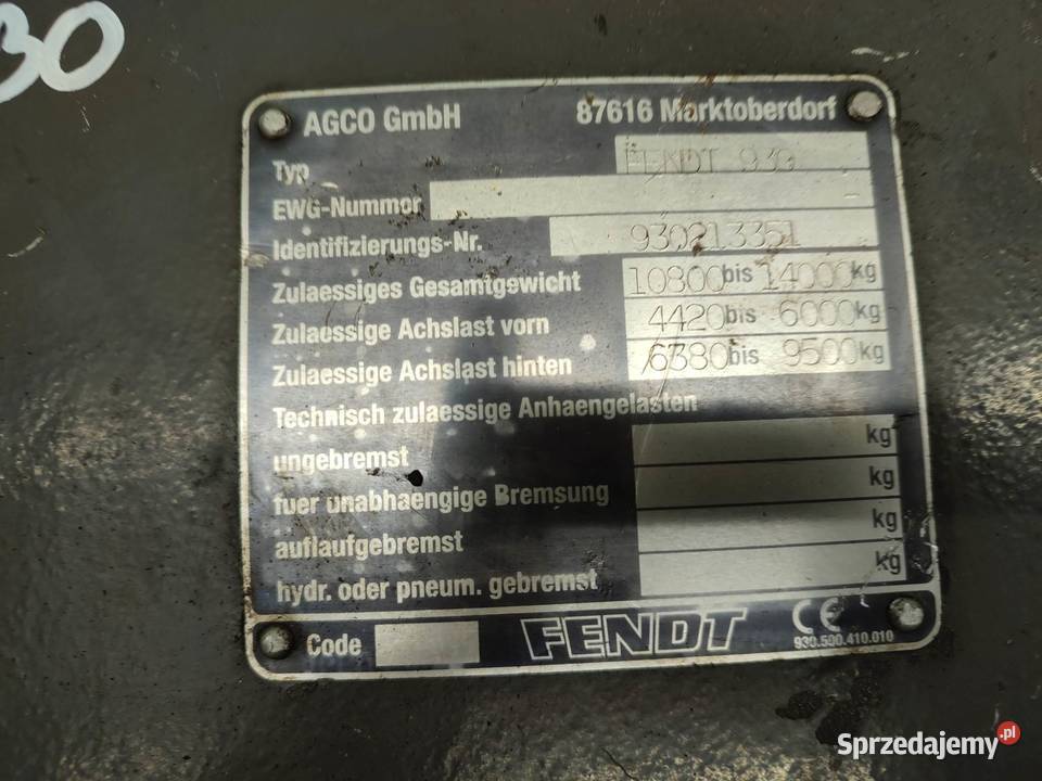 Osłona Fendt 930 930213351 wielkopolskie Wilkowo