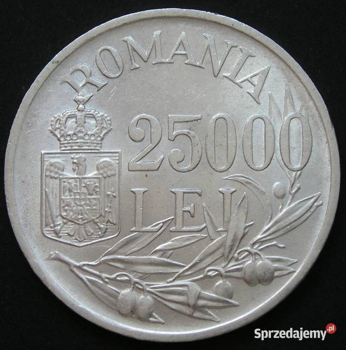 RUMUNIA 25000 LEI 1946 KRÓL MICHAŁ SREBRO STAN