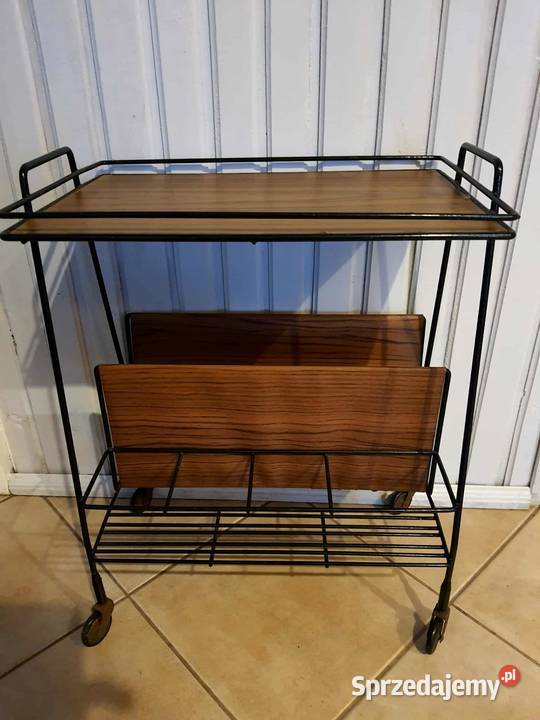 Mobilny stolik barek gazetnik vintage prl Antyki, Sztuka, Kolekcje łódzkie Łódź