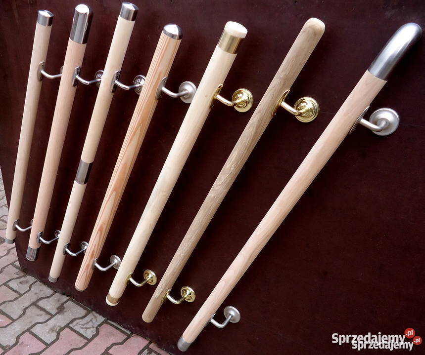 Poręcz drewniana omega okrągła Pochwyt złoto dolnośląskie Lubań