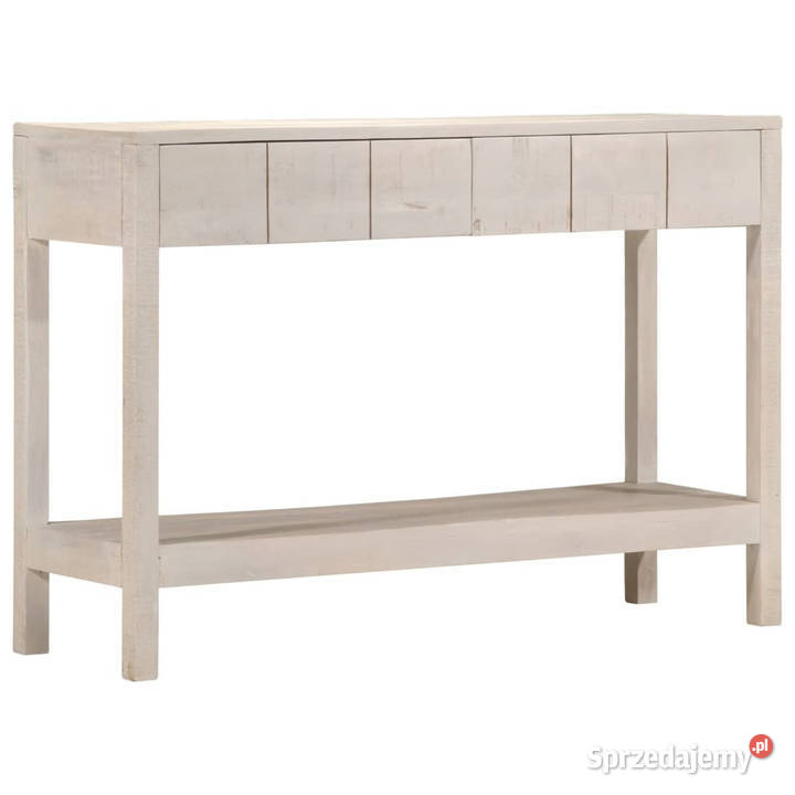 Stolik konsolowy biały 110x35x75 lite drewno Warszawa