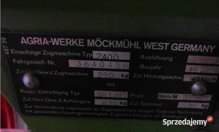 Traktorek jdnoosiowy Agria 2400 15 zestaw małopolskie
