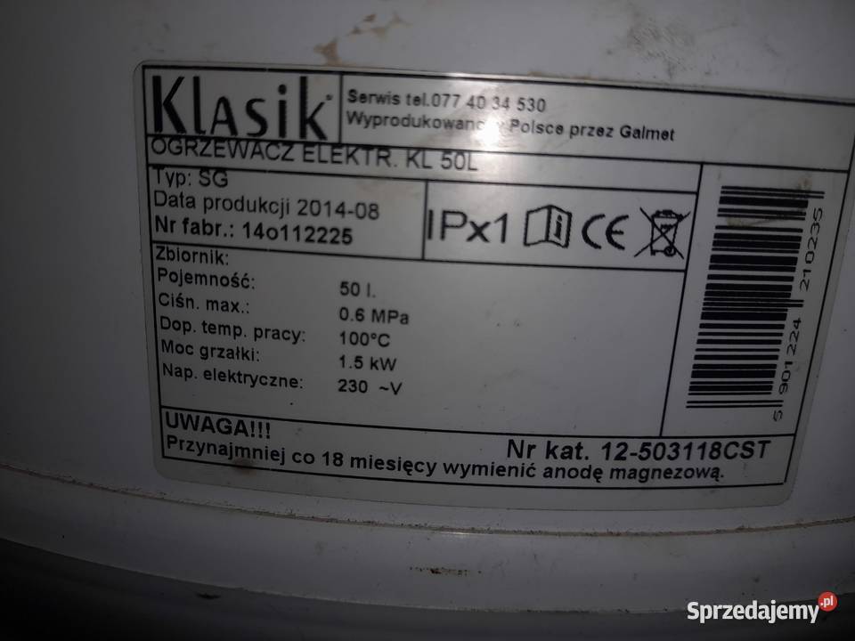 Elektryczne podgrzewacz wody 50l Bytom