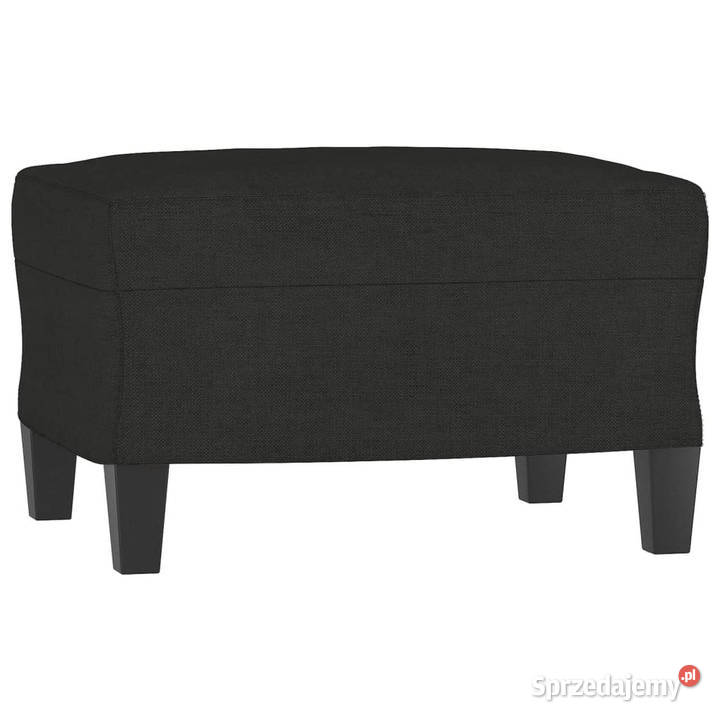 3osobowa sofa z podnóżkiem czarna 180 tkaniną