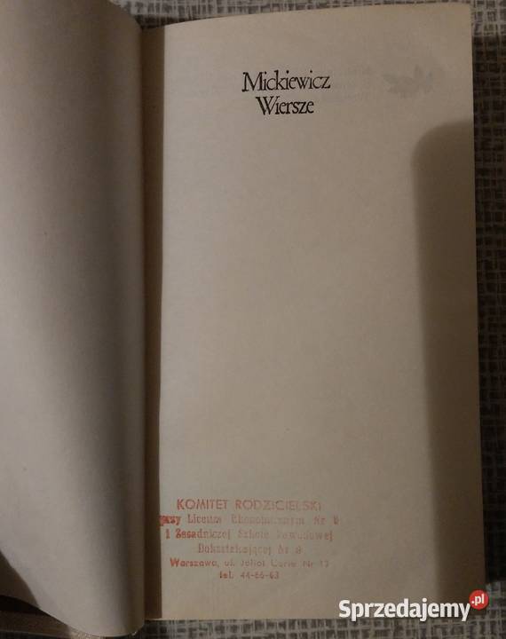Adam Mickiewicz WIERSZE wysyłka Warszawa