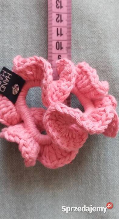 Scrunchie ręcznie robiona na szydełku gumka Ozdoby Białystok