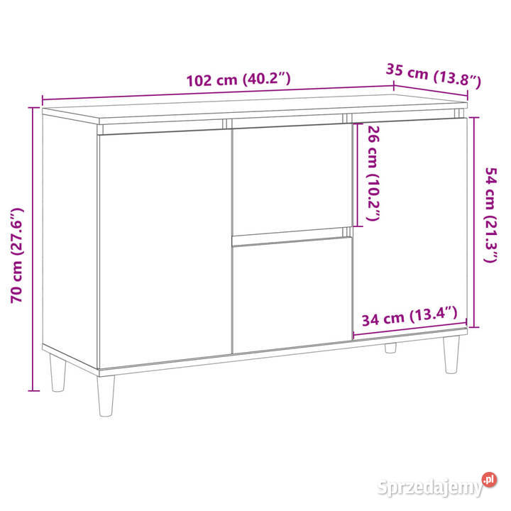 Szafka stare drewno 102x35x70 materiał Warszawa