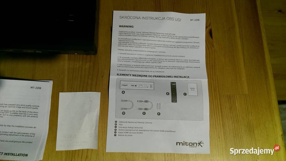 CYFROWY TUNER MITON MINI MT2208 DO TV NAZIEMNEJ śląskie Tychy