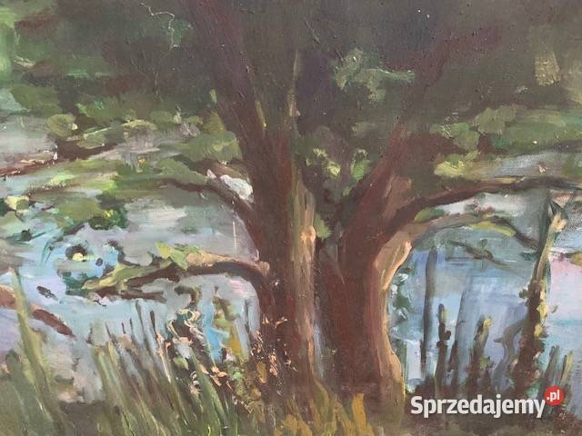 Obraz pejzaż drzewo ok2006 polska malarka na Antyki, Sztuka, Kolekcje Częstochowa