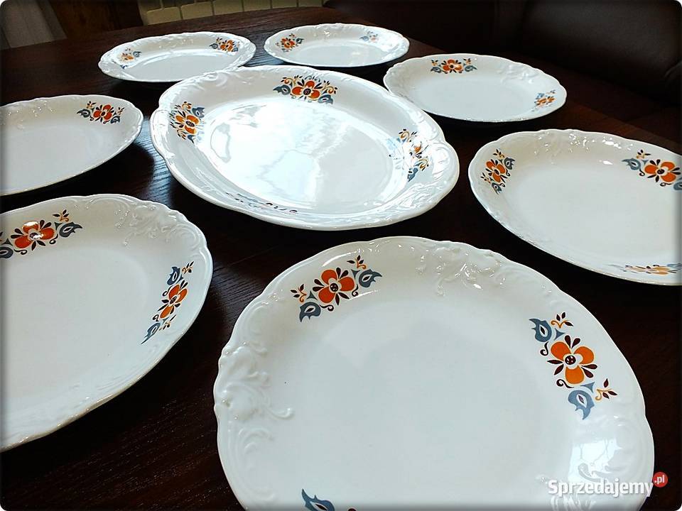 Zestaw Talerzyk 6 Półmisek Fabryka Porcelany Żary