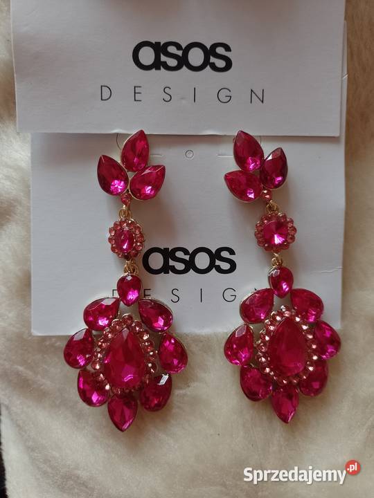 ASOS Bogato zdobione różowe kolczyki Kraków