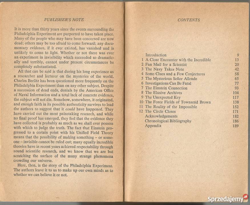 The Philadelphia ExperimentCharles Berlit sprzedam