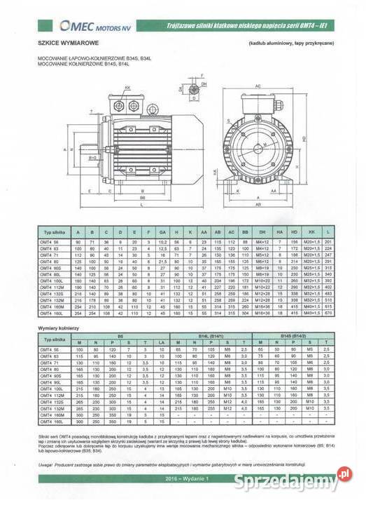 Silnik elektryczny trójfazowy 037kW 1500 obr wielkopolskie