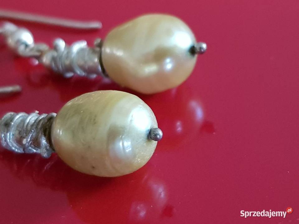 kolczyki srebrne perły naturalne biżuteria Kielce