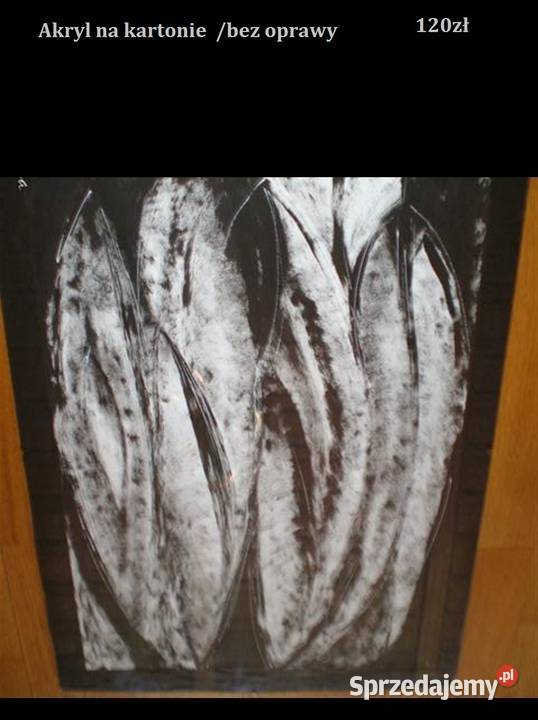 Zmrok akryl na kartonie obraz malarstwo Łódź