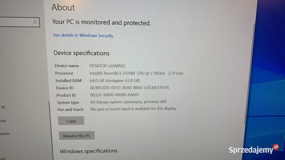Dell Precision 7540 mobilna stacja robocza Xeon Warszawa