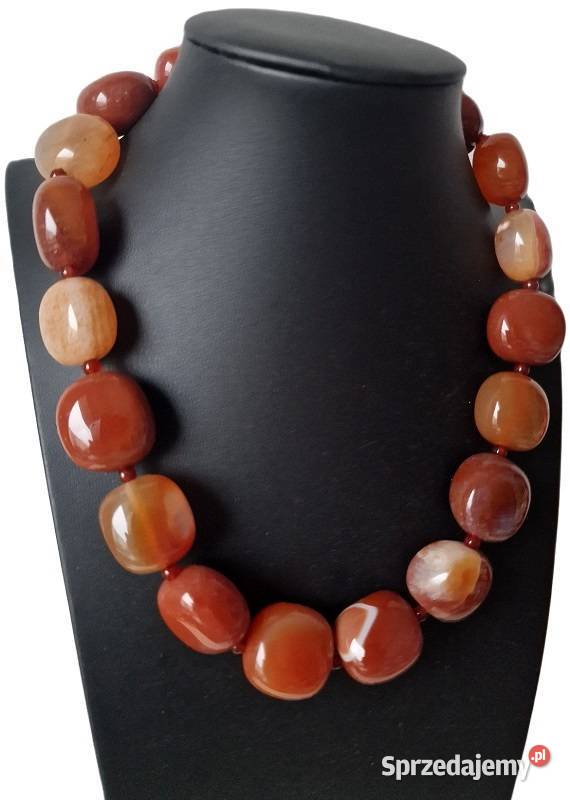 KARNEOL NATURALNY KARNELIAN NASZYJNIK SIŁA Rękodzieło Częstochowa
