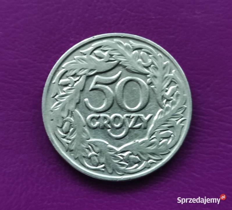 Moneta przedwojenna Sanacja II RP 50 groszy 1923 mazowieckie Pruszków