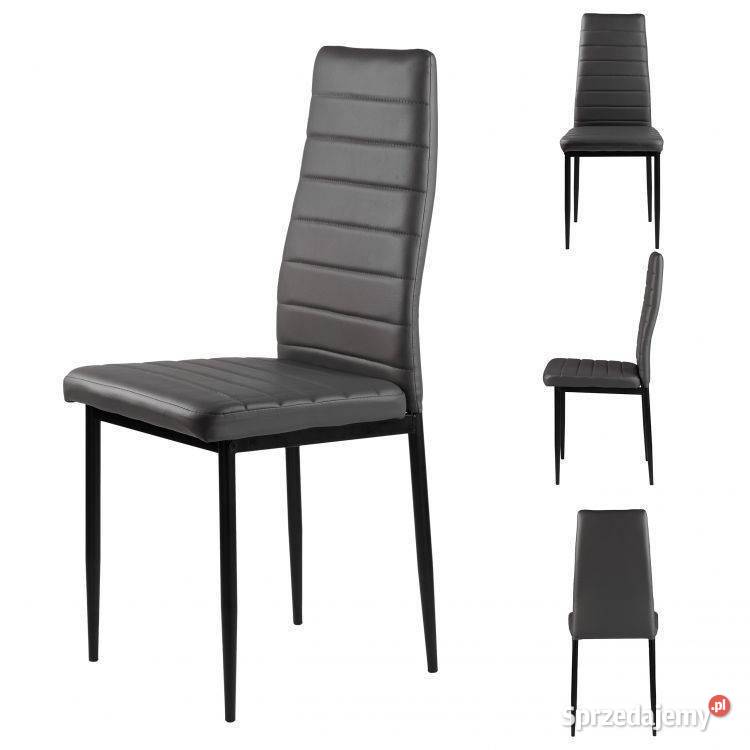 Zestaw 4 krzeseł do salonu jadalni z ekoskóry