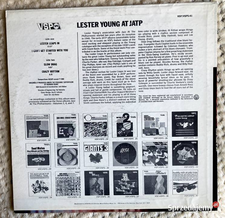 Lester Young At JATP płyta winylowa Szczecin