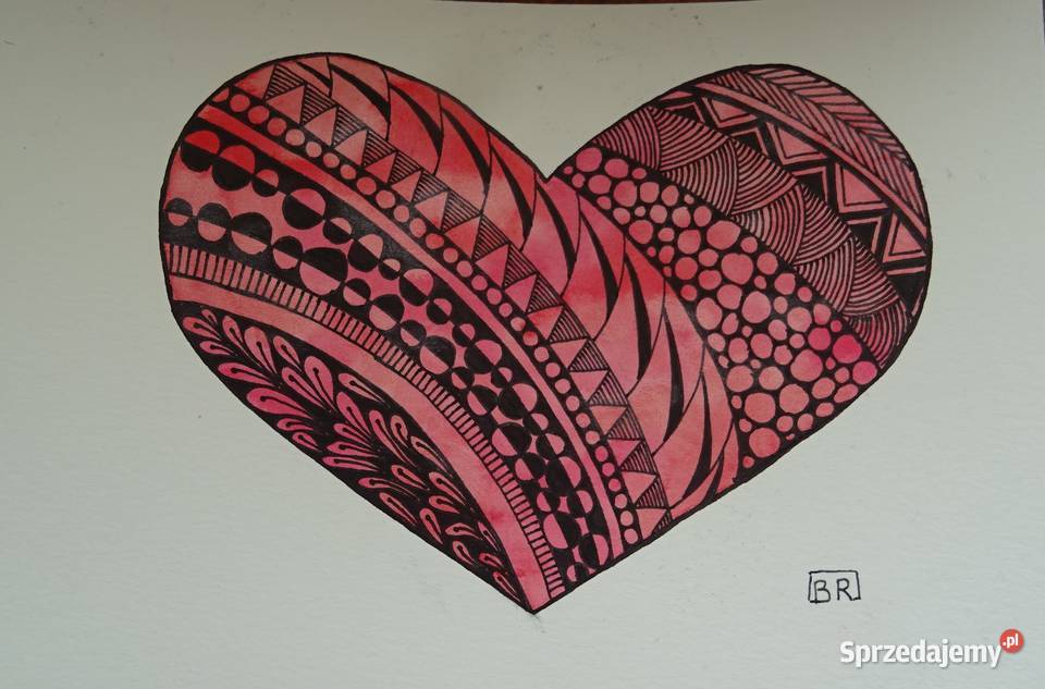 Akwarela Akwarelka Obraz pt Serce rozmiar 21 x mazowieckie Warszawa