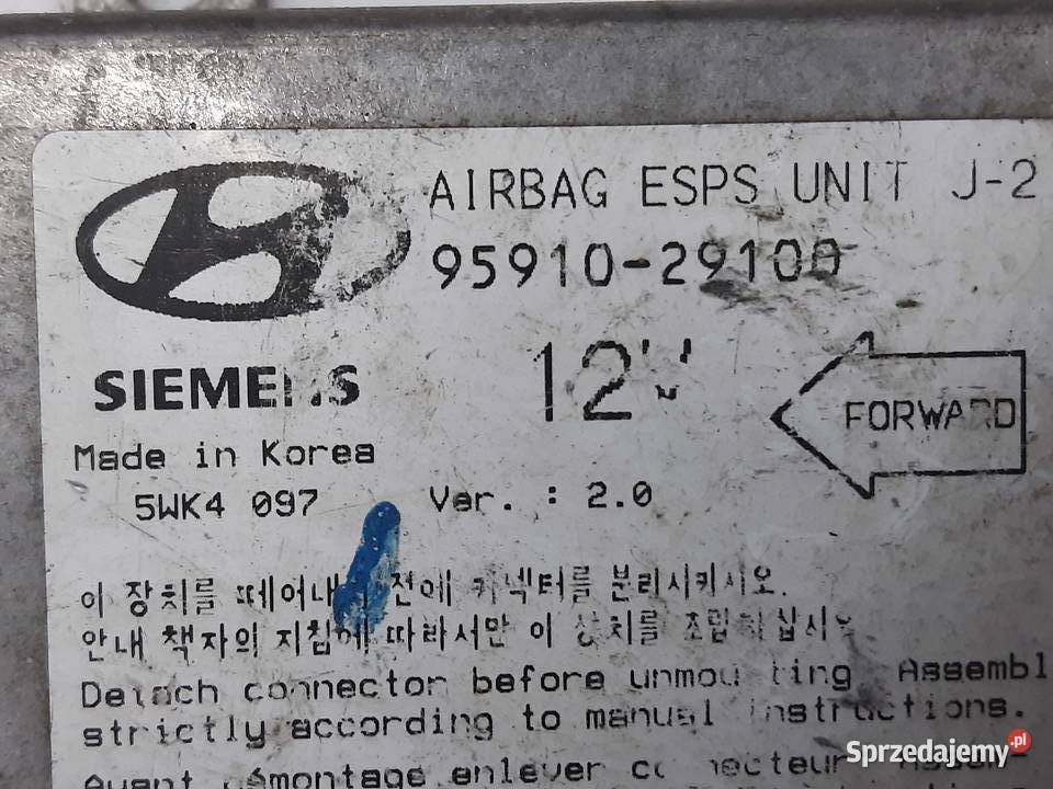 Hyundai Elantra II Sensor moduł sterownik osobowe Poduszki powietrzne Ksawerów