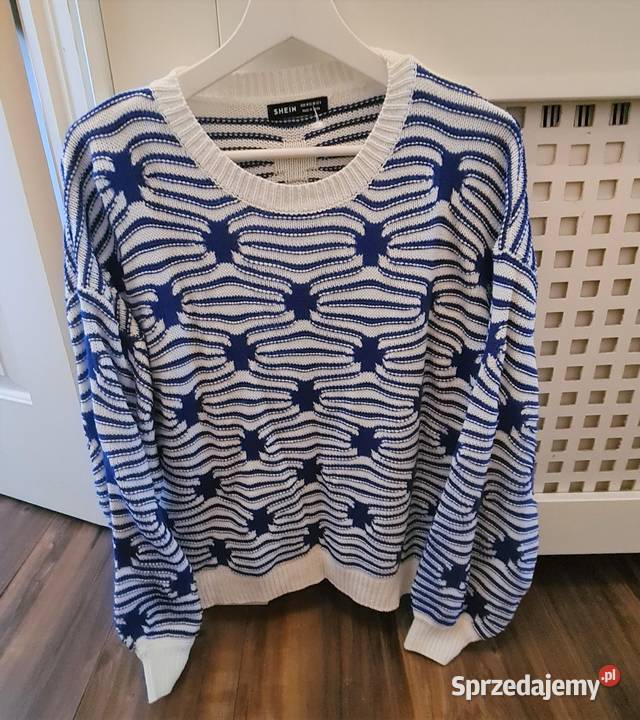 Shein niebieski wzorzysty sweterek Bez kaptura  Warszawa sprzedam