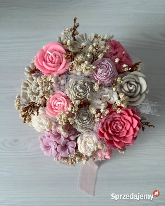 Candle flower box bukiet świece sojowe