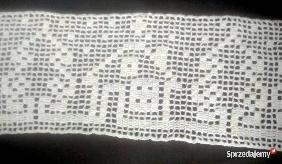 Ozdoba szydełkowa firanka choinki domek ok90 x Chojna