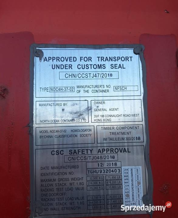 Sprzedam kontener morski 12m40HC Promocja Białystok