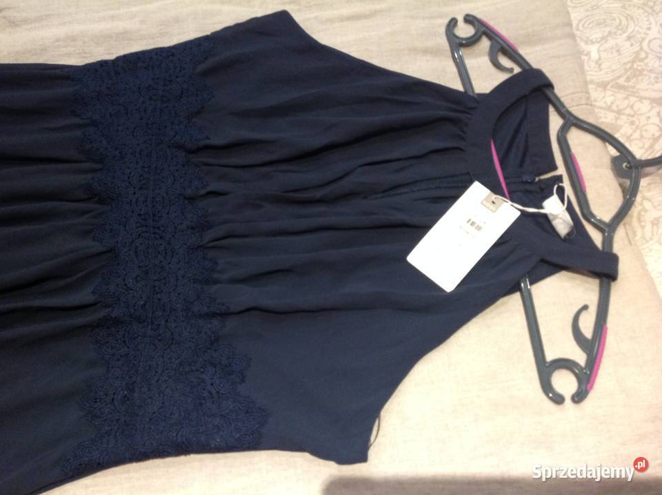 Granatowa Sukienka Okolicznościowa VILA r M Nowa Nowa Sól