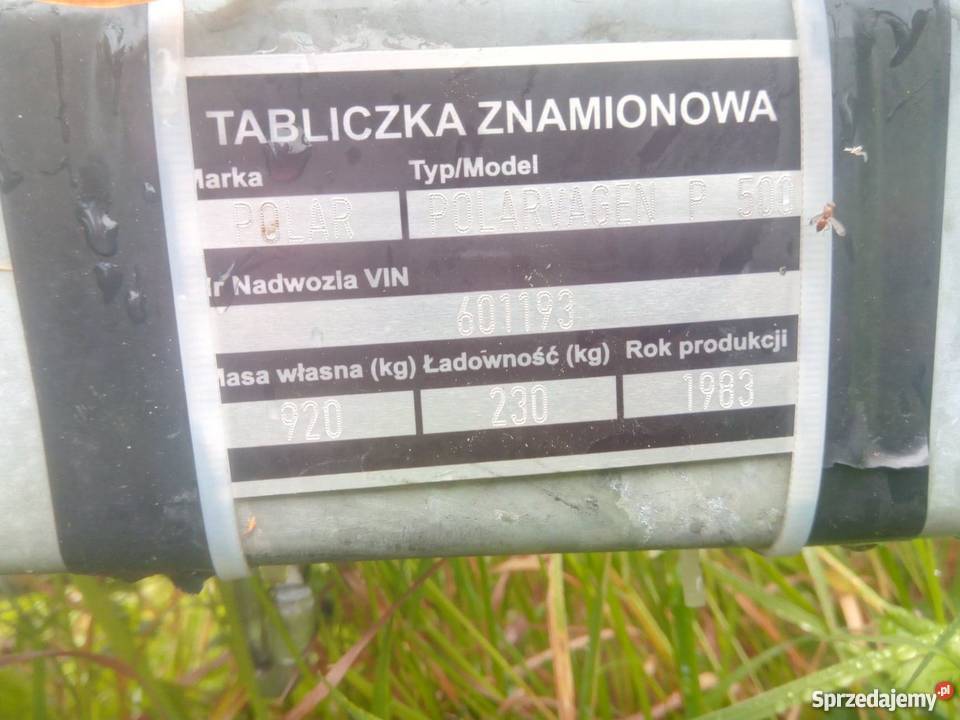 Przyczepa kempingowa jedno osiowa zarejestrowana Chruściel