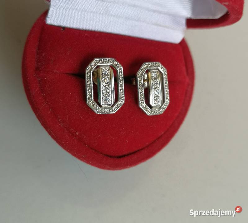 złote kolczyki białe złoto 585 Toruń