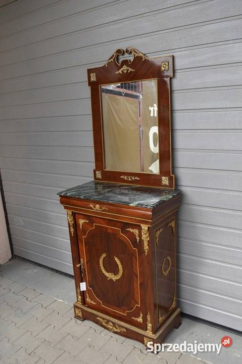 KOMODA SZAFA z lustrem empire barok BRĄZ Kraków
