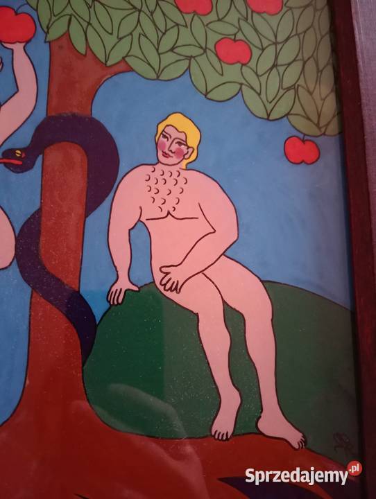 Obraz ludowy na szkle malowany Cepelia 1984 świętokrzyskie Kielce sprzedam